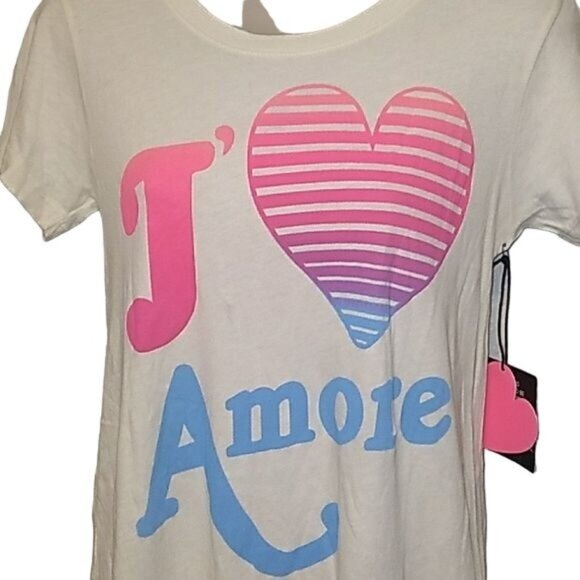 Wildfox J'Amore Y2K White Crewneck T-shirt - Picture 2 of 5